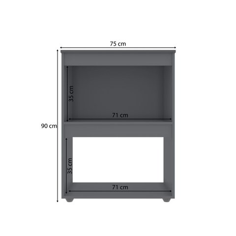 Balcão de Cozinha para Cooktop 4 e 5 Bocas com Nicho para Forno e Microondas Adriana AJL - Cinza