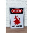 Ver imagem 5 de Kit Combo 2 Placa de Sinalização Perigo Inflamavel 20x30 Cm