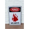Kit Combo 2 Placa de Sinalização Perigo Inflamavel 20x30 Cm - 5