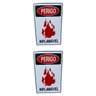 Kit Combo 2 Placa de Sinalização Perigo Inflamavel 20x30 Cm - 1