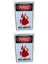 Ver imagem 1 de Kit Combo 2 Placa de Sinalização Perigo Inflamavel 20x30 Cm