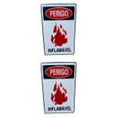 Ver imagem 1 de Kit Combo 2 Placa de Sinalização Perigo Inflamavel 20x30 Cm