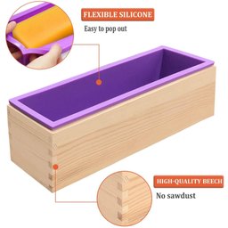Molde de Silicone Walfos, Forma Retangular para Sabonete Feito À Mão, Rosa - 3
