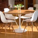 Ver imagem 3 de Mesa de Jantar Tulipa Saarinen Redonda 80 Cm Tampo Freijó Linn Design Decor Branco