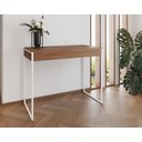 Ver imagem 1 de Aparador Industrial Califórnia 137x40 Ferro Branco Tampo Amêndoa