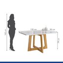 Ver imagem 2 de Conjunto Mesa Arizona 120cm com 4 Cadeiras Arizona Tampo Smart Plus com Vidro