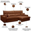Ver imagem 3 de Sofá Retrátil Reclinável para Sala 3 Lugares 210cm Aisha F04 Veludo Terracota - Lyam Decor