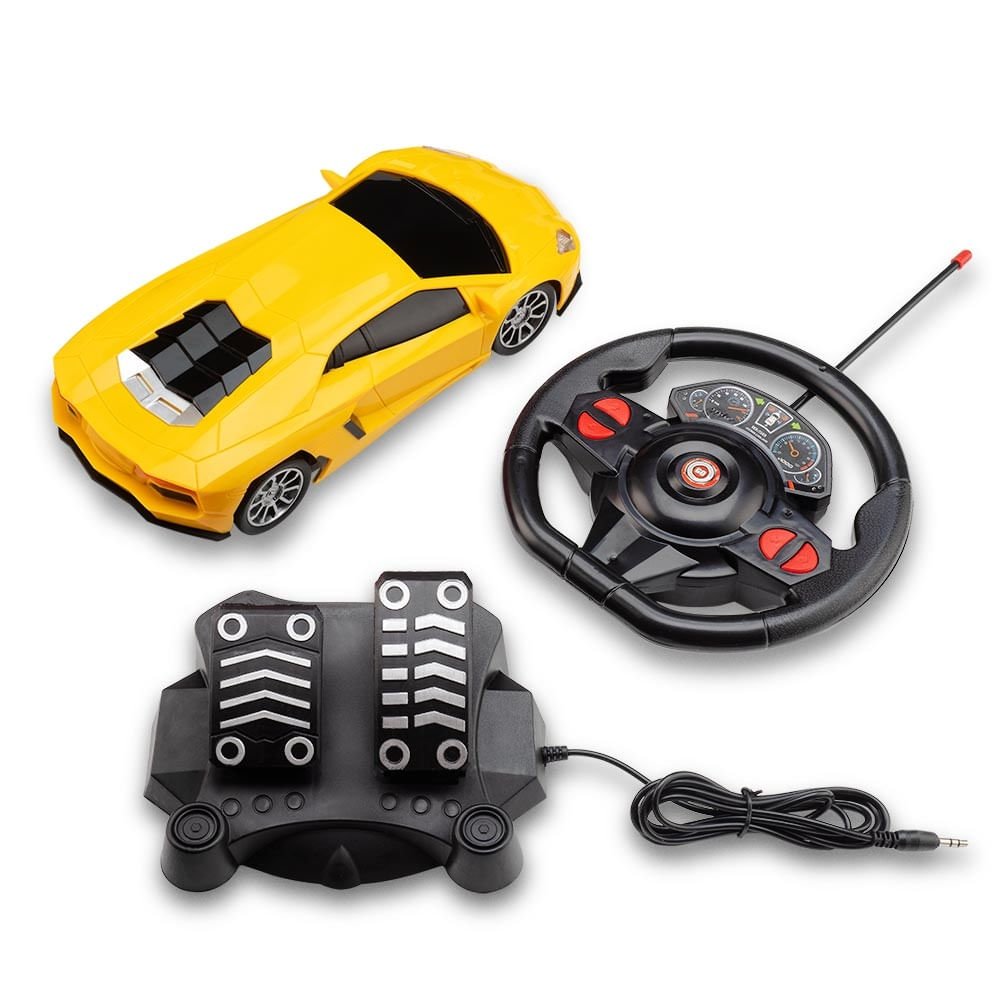 Carrinho com Volante e Pedal Racing Control Nitro Amarelo Multikids - Br1145x [reembalado] Br1145x - 2