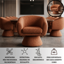 Ver imagem 4 de Poltrona Giratória Orgânica Maya Tecido Linho Courino Design Redondo Sala Quarto Suporta 150kg:linho