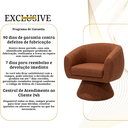 Ver mais imagens de Poltrona Giratória Orgânica Maya Tecido Linho Courino Design Redondo Sala Quarto Suporta 150kg:linho