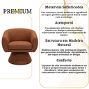 Ver imagem 7 de Poltrona Giratória Orgânica Maya Tecido Linho Courino Design Redondo Sala Quarto Suporta 150kg:linho