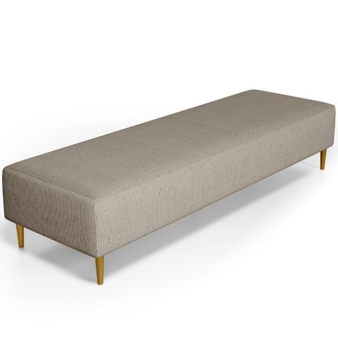 Puff Decorativo Sala de Estar Bali W01 Pés Palito 210x60cm Linho Bege - Lyam Decor