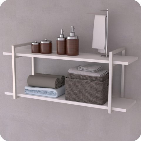 Prateleira Estilo Industrial Banheiro Parede GND BB 120cm