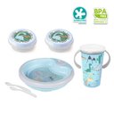 Ver imagem 2 de Kit Refeição Bebê Infantil Prato Térmico Ventosa Copo Mágico 360º e Potes Dino