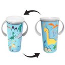 Ver imagem 4 de Kit Refeição Bebê Infantil Prato Térmico Ventosa Copo Mágico 360º e Potes Dino