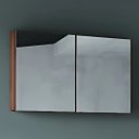 Ver imagem 2 de Gabinete Banheiro 3 Gavetas Espelheira 2 Portas MDF com Cuba:Madeirado/Biscuit