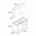 Ver imagem 5 de Gabinete Banheiro 3 Gavetas Espelheira 2 Portas MDF com Cuba:Madeirado/Biscuit