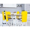 Ver imagem 1 de Kit 4 Capas Encosto de Cadeira de Aço Tubular Cozinha Malha Gel com Elástico Amarelo