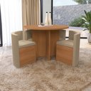 Ver imagem 1 de Conjunto Sala de Jantar Nira Kappesberg 4 Cadeiras Veludo Bege