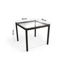 Ver imagem 4 de Conjunto: Mesa de Cozinha Reno C/ Tampo de Vidro 90x90cm e 4 Cadeiras Hydra Plus Preto - Kappesberg