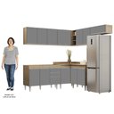 Ver imagem 5 de Armário de Cozinha Modulado de Canto 7 Peças Cp19 Balcão sem Tampo Castanho/cinza - Lumil Lumil Móve