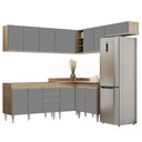 Ver imagem 2 de Armário de Cozinha Modulado de Canto 7 Peças Cp19 Balcão sem Tampo Castanho/cinza - Lumil Lumil Móve