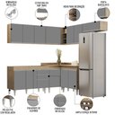 Ver imagem 3 de Armário de Cozinha Modulado de Canto 7 Peças Cp19 Balcão sem Tampo Castanho/cinza - Lumil Lumil Móve