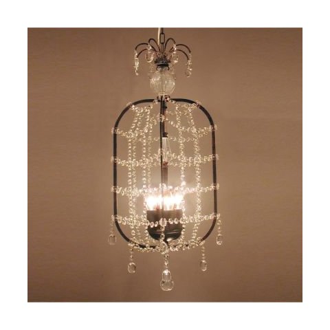 Lustre em Aco/cristal 22cmx74cm 4xe14 - Tr/brz Bella