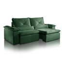 Ver imagem 1 de Sofá Retrátil Reclinável Molas Pillow15 Adam Veludo Verde 2,3m