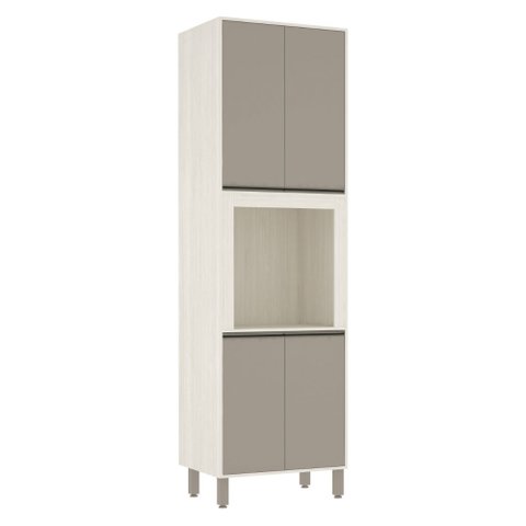 Paneleiro de Cozinha 70 Cm com Nicho Microondas 4 Portas 4 Prateleiras Linea Luciane Móveis