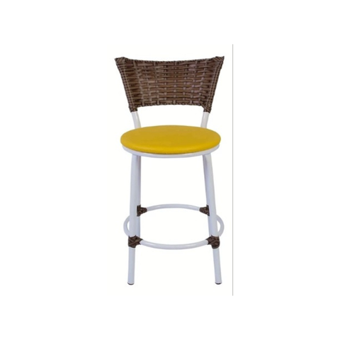 Banqueta Baixa Americana Bar Cozinha Junco Fibra Sintetica:amarelo