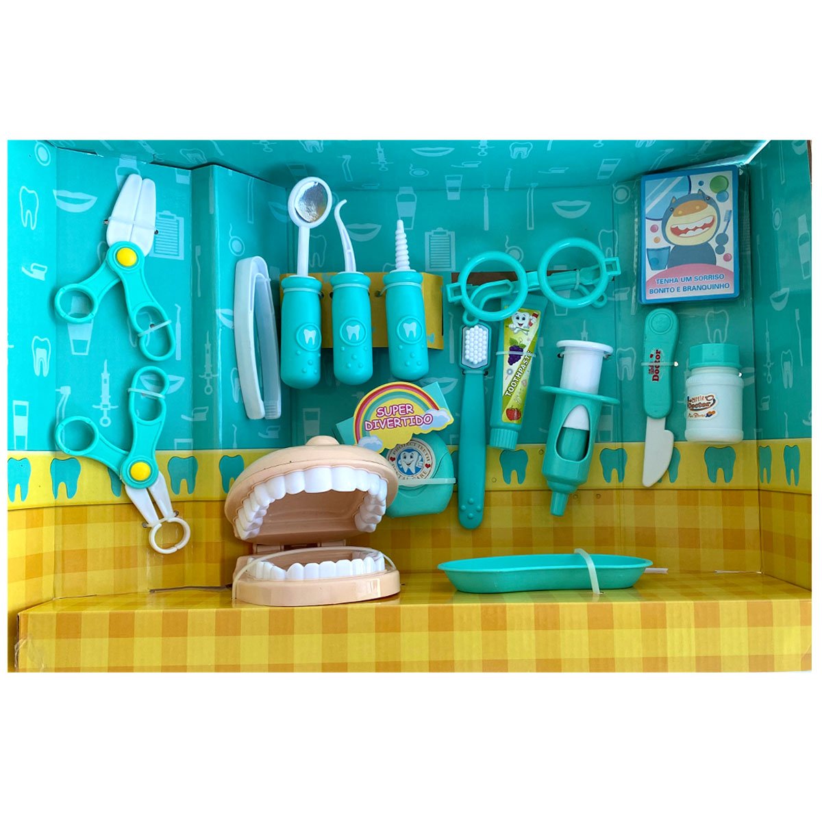 Kit Dentista Infantil 16 Peças Fenix Brinquedo Infantil Odontologia Verde - 7