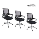 Ver imagem 2 de Kit 3 Cadeiras de Escritorio Begonia Tela Mesh Ergonomico + E-book
