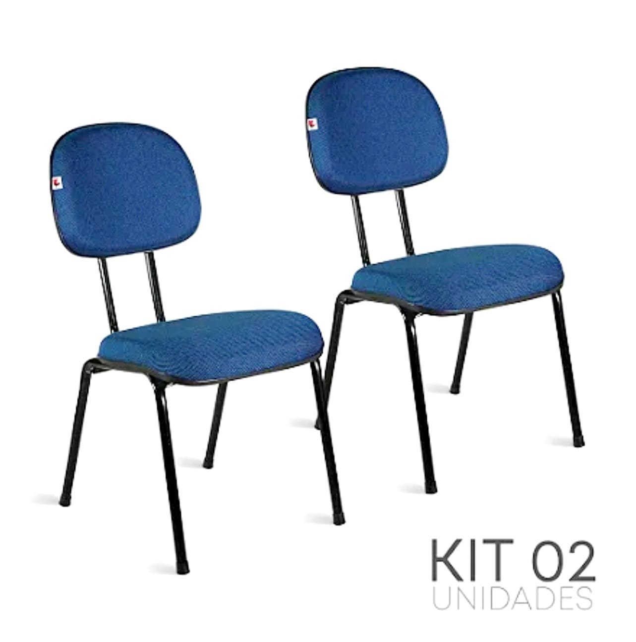 Kit 2 cadeiras palito demontavel fixa AARON FLEX tecido azul