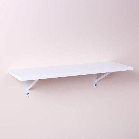 Prateleira Branca 80 X 20cm Com Suporte Mao Francesa