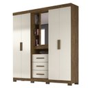 Ver imagem 1 de Guarda Roupa 5 Portas com Espelho Eldorado Castanho Wood Baunilha 907391 Moval