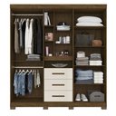 Ver imagem 3 de Guarda Roupa 5 Portas com Espelho Eldorado Castanho Wood Baunilha 907391 Moval