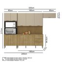 Ver imagem 4 de Armário de Cozinha 4 Peças Charm03 Balcão com Tampo 160cm K02 Freijó/Vanilla - Mpozenato