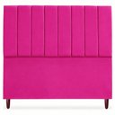 Ver imagem 3 de Kit de Quarto Heitor Bicama Baú Solteiro Cabeceira e Calçadeira Baú Estofada Veludo Rosa Pink do