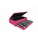 Ver imagem 4 de Kit de Quarto Heitor Bicama Baú Solteiro Cabeceira e Calçadeira Baú Estofada Veludo Rosa Pink do