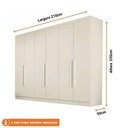 Ver imagem 3 de Guarda-roupa de Casal 100% Mdf 6 Portas 4 Gavetas 11 Prateleiras Oslo Made Marcs Off White Off White