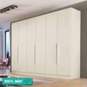 Ver imagem 1 de Guarda-roupa de Casal 100% Mdf 6 Portas 4 Gavetas 11 Prateleiras Oslo Made Marcs Off White Off White