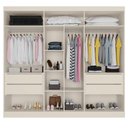 Ver imagem 2 de Guarda-roupa de Casal 100% Mdf 6 Portas 4 Gavetas 11 Prateleiras Oslo Made Marcs Off White Off White