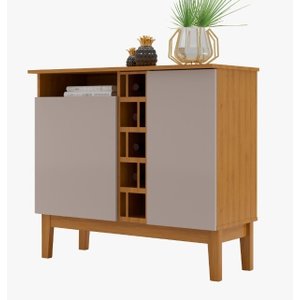 Buffet Aparador Cumulus Retrô 3 Portas Cor Cinamomo / Off white SAO MIGUEL