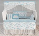 Ver imagem 4 de Kit Berço Enxoval de Bebê Nuvens Azul