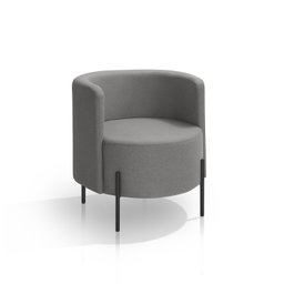 Poltrona para Sala de Estar Orgânica Califórnia Cinza Escuro Pês de Ferro - Redenobre - 1