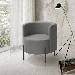 Poltrona para Sala de Estar Orgânica Califórnia Cinza Escuro Pês de Ferro - Redenobre - 2