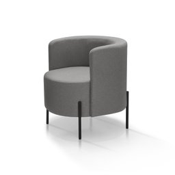 Poltrona para Sala de Estar Orgânica Califórnia Cinza Escuro Pês de Ferro - Redenobre - 3