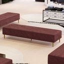 Ver imagem 3 de Puff Decorativo Sala de Estar Bali W01 Pés Palito 170x60cm Linho Bordô - Lyam Decor