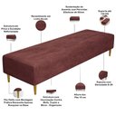 Ver imagem 4 de Puff Decorativo Sala de Estar Bali W01 Pés Palito 170x60cm Linho Bordô - Lyam Decor